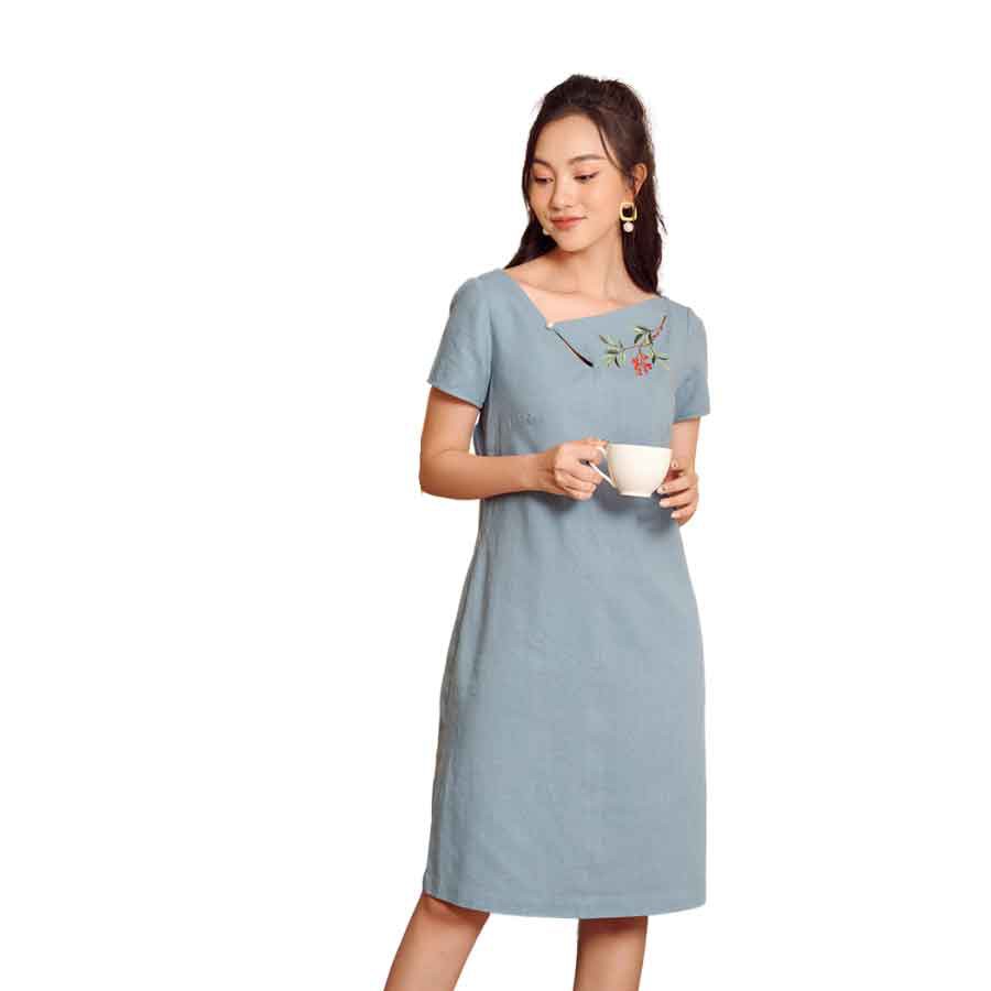 Đầm đũi cổ giọt lệ agnes - d4220034