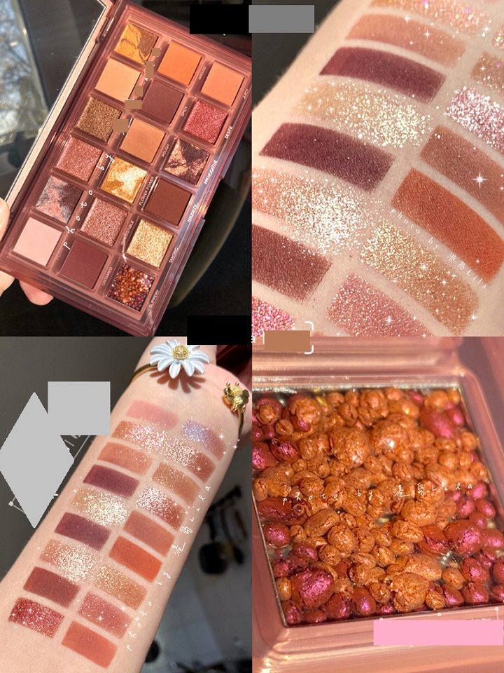 Bảng mắt 18 ô Dikalu Naughty Nude hoa hồng tone cam đất bền mầu