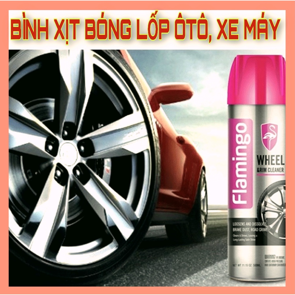 Bình Xịt Dưỡng Bóng Vỏ Lốp Oto FLAMINGO F010 – Phục Hồi Nhựa Đen FLAMINGO 500Ml