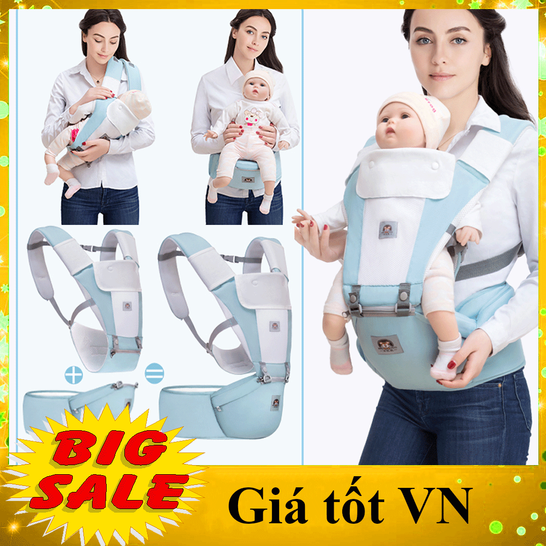 [CHỌN MÀU] Địu trẻ em thoáng khí 12 tư thế có bệ ngồi chống gù lưng cho bé yêu loại xịn, đai điệu trẻ em có thể tháo tách rời ghế ngồi