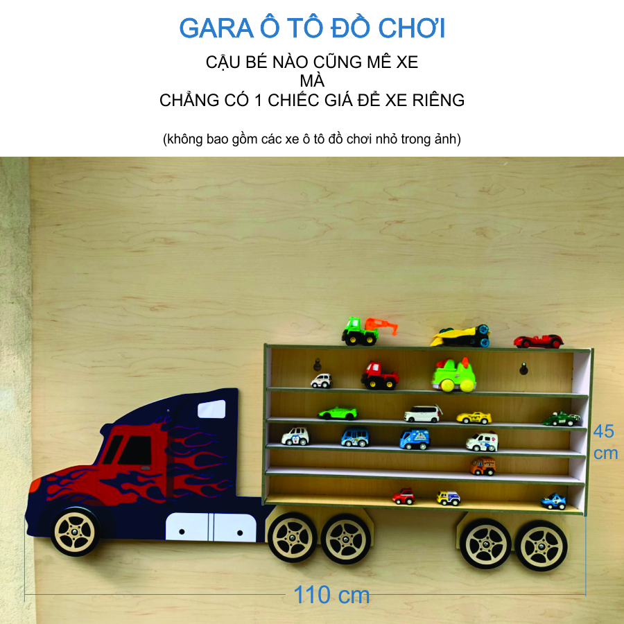 Kệ để ô tô đồ chơi treo tường-gọn gàng sau mỗi giờ chơi