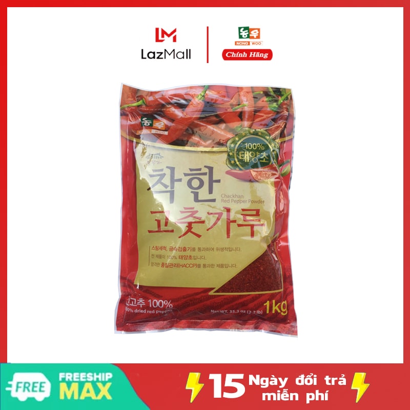(1 Kg) Ớt Bột Vảy Hàn Quốc CHACKHAN - Thương Hiệu NONG WOO Chuẩn Hàn