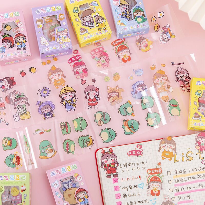 Sticker cute, set 10 tấm hình dán sticker dễ thương, sticker giá rẻ