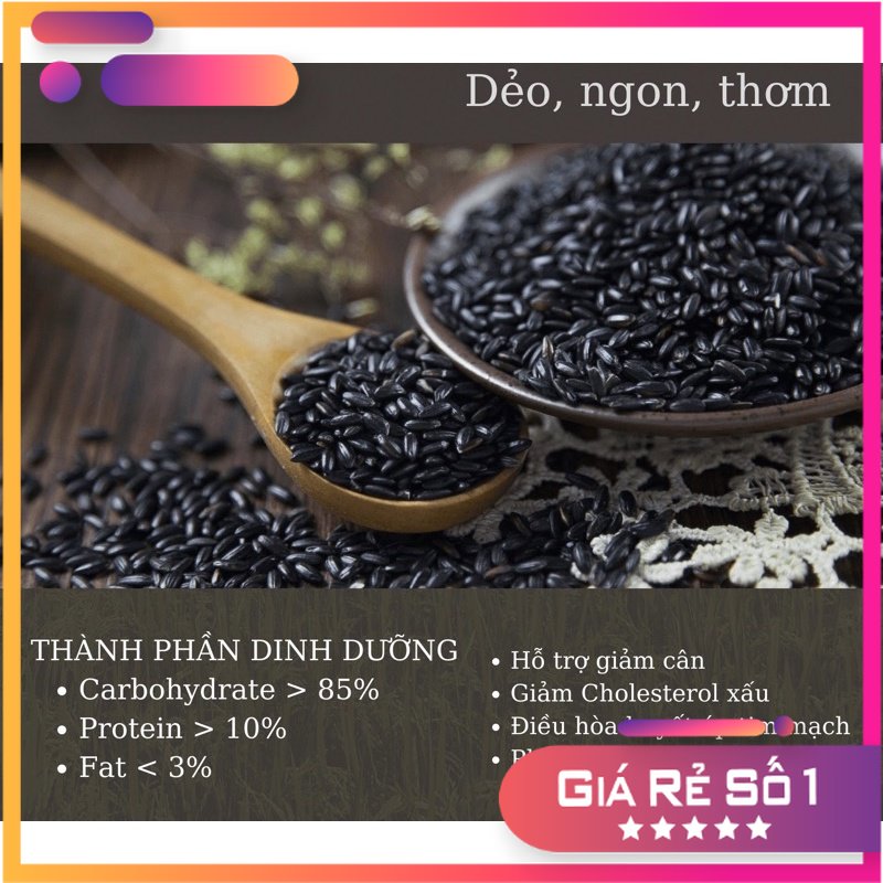 1KG GẠO LỨT ĐEN loại dẻo, ngon, dành cho người giảm cân, tiểu đường…. (TinnTinn Shop)