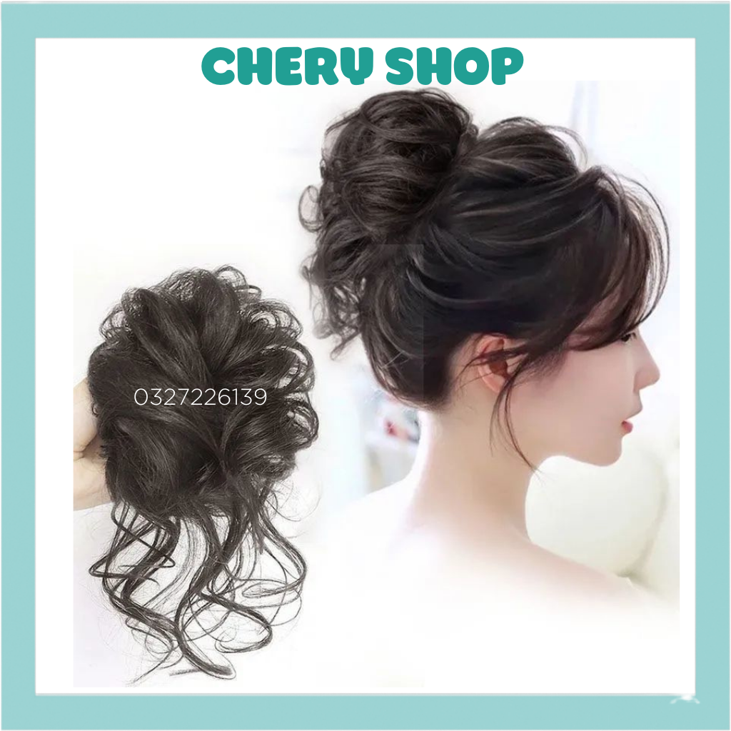 Tóc giả nữ đẹp, búi rối cột xoăn bạch tuột lả lơi siêu hot dày đẹp