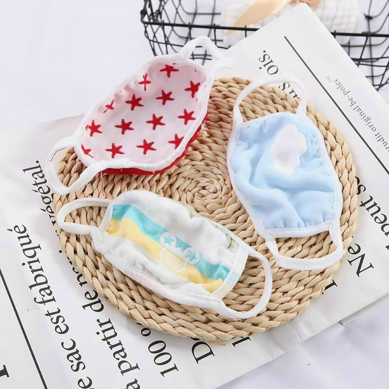 Combo 3 chiếc khẩu trang xô 6 lớp cho trẻ từ 3-7 tuổi