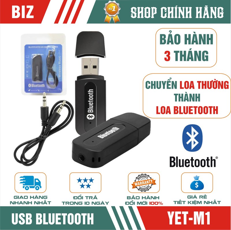 [HCM]USB Bluetooth BT 163 giá rẻ biến loa thường thành loa bluetooth nhanh chóng dễ sử dụng