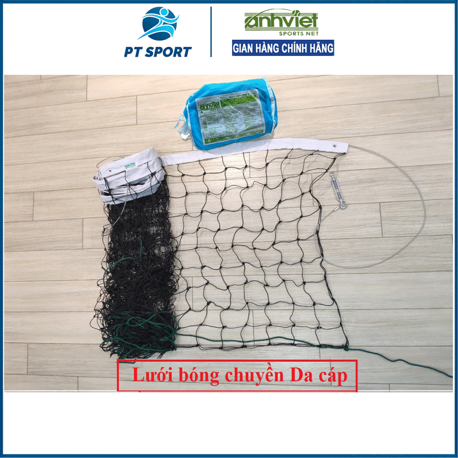 Lưới bóng chuyền da Anh Việt Thái Lan có cáp chính hãng tiêu chuẩn thi đấu - Lưới banh chuyền thi đấu và tập luyện