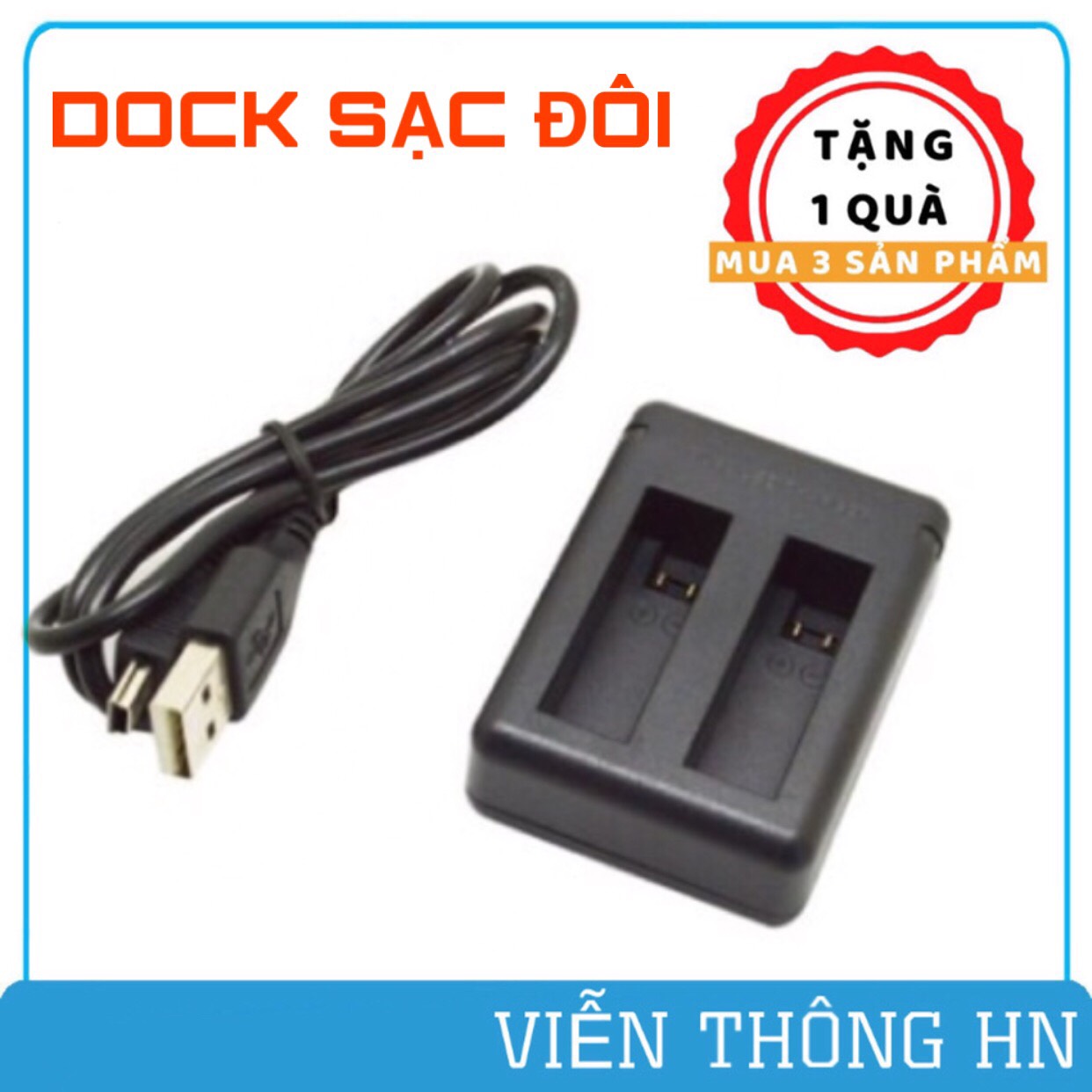 Dock sạc đôi camera hành trình SJCAM 4000 eken Soocoo Amkov gopro camera 4k