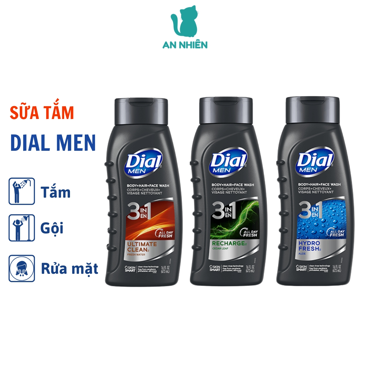Sữa tắm gội nam Dial Men 473ml Mỹ - sữa tắm, gội, rửa mặt - Hàng nhập khẩu
