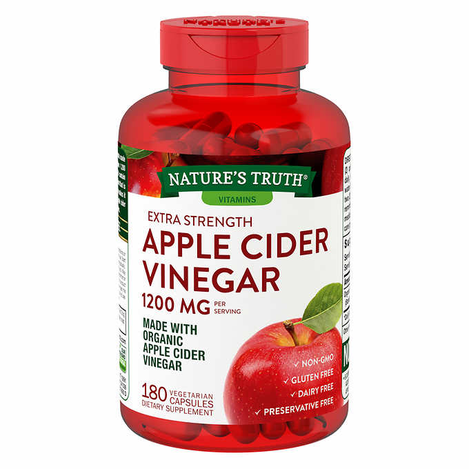 [HCM]Viên uống dấm táo hữu cơ Natures Truth Apple Cider Vinegar 1200 mg. 180 Capsules