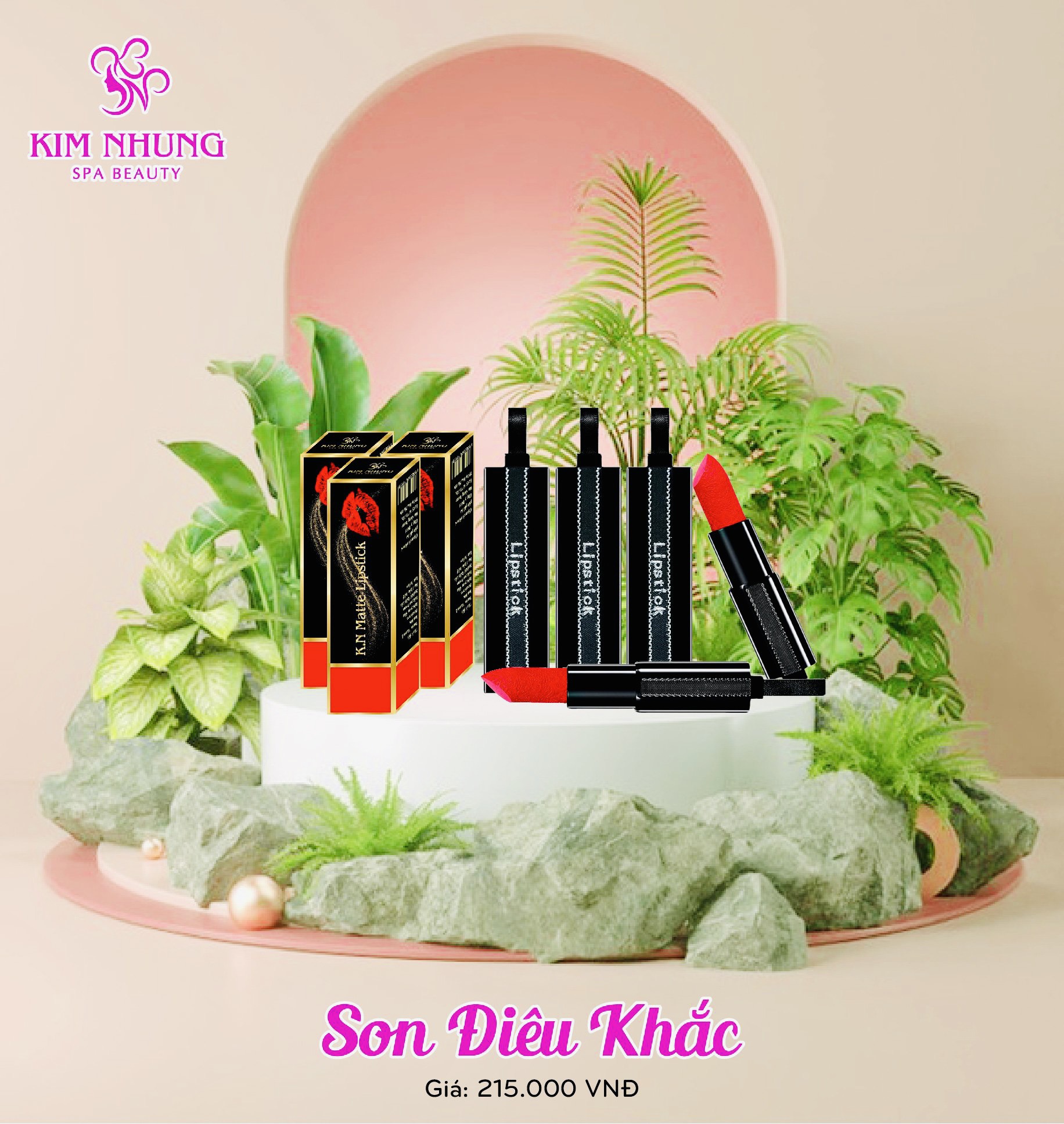 Son lỳ kim nhung - amione - 100% không chứa chì. màu phong cách hàn quốc