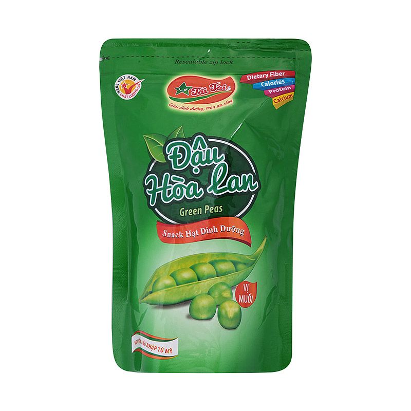 Đậu hòa lan Tài Tài 140g đậu hòa lan thơm lừng hòa quyện cùng lớp gia vị độc đáo mang đến sự thích thú cho bạn khi thưởng thức