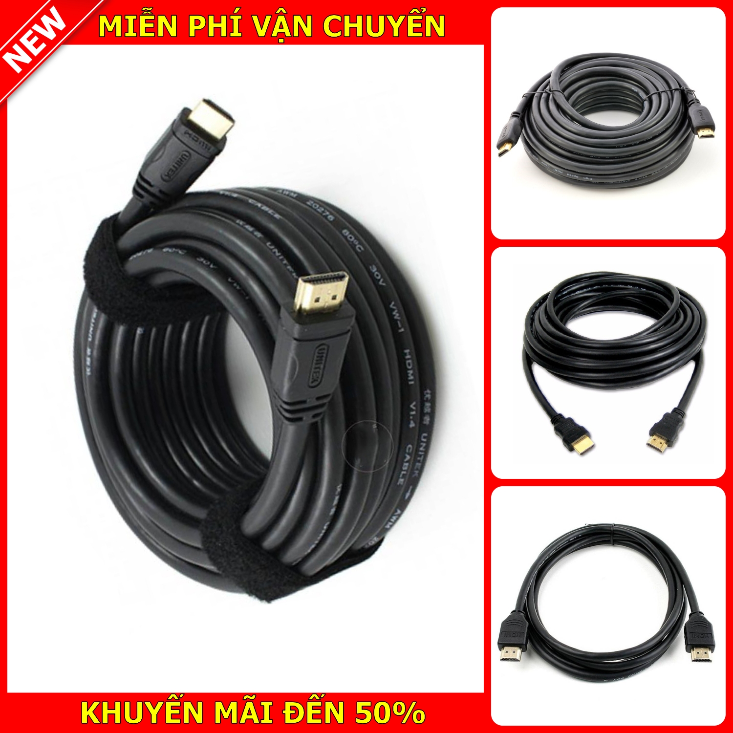 Dây cáp Hdmi cho máy tính laptop tivi máy chiếu T8T5D loại tròn dài 15M tốc độ truyền tải cực nhanh dây cáp hdmi siêu bền - có bảo hành