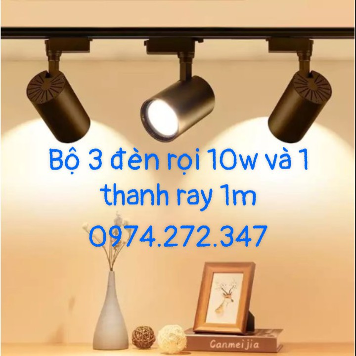 Combo 1 thanh ray và 3 đèn rọi 20w ánh sáng vàng
