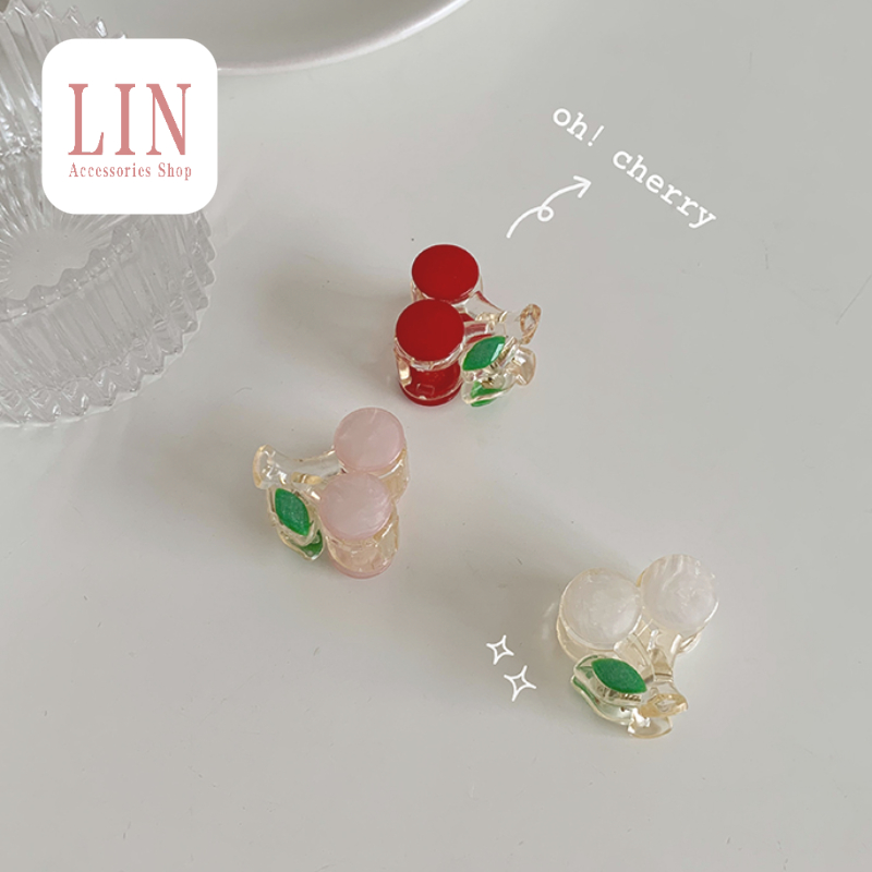 [LIN] Kẹp Tóc Kẹp Mái Hình Cherry Dễ Thương