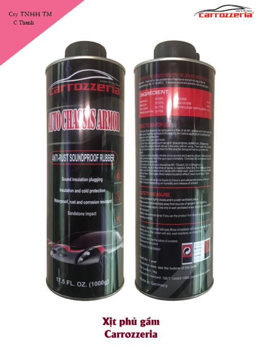 Sơn xịt phủ gầm xe ô tô cao su non chống ồn cao cấp carrozzeria