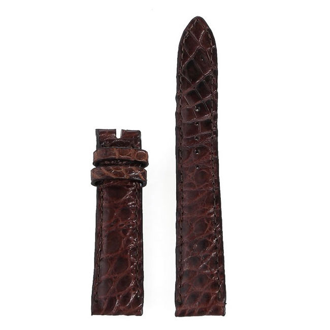 Dây đồng hồ da cá sấu 2 mặt da size 16 - 18 - 20 màu nâu đất th8278