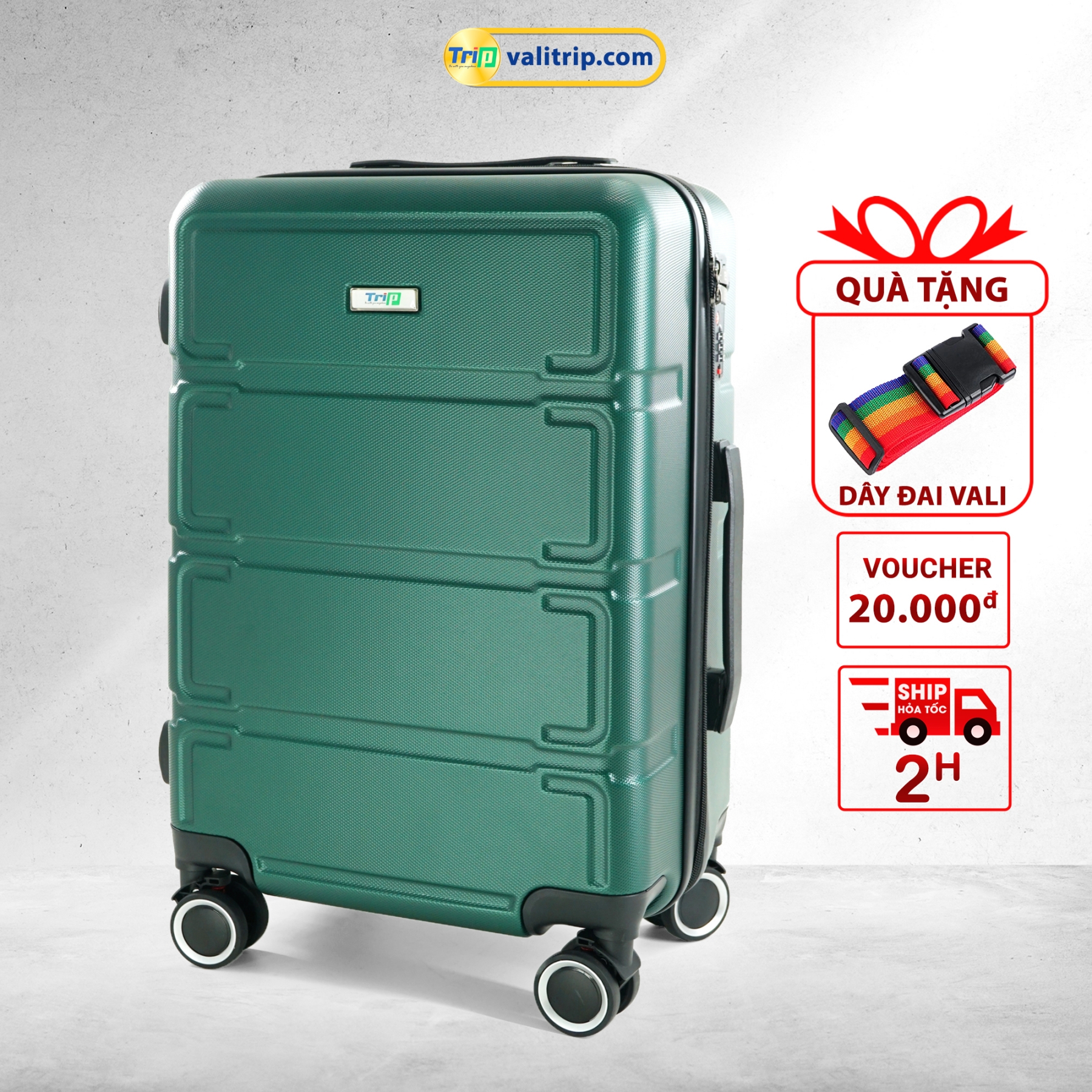 MIỄN PHÍ SHIP - TẶNG DÂY ĐAI - Vali nhựa TRIP P806 hàng chính hãng bảo hành 5 năm miễn phí ship toàn quốc