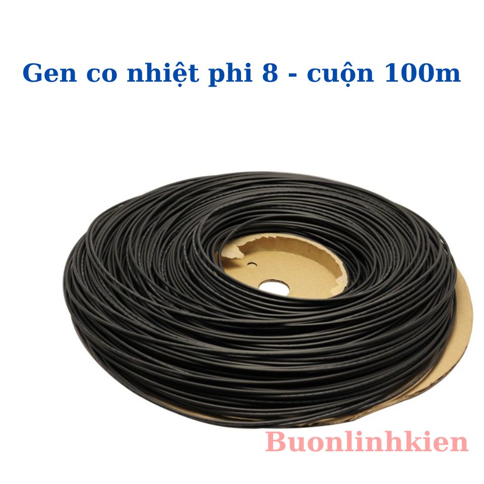 Gen co nhiệt phi 8 cuộn 100m, ống gen co nhiệt nối dây điện