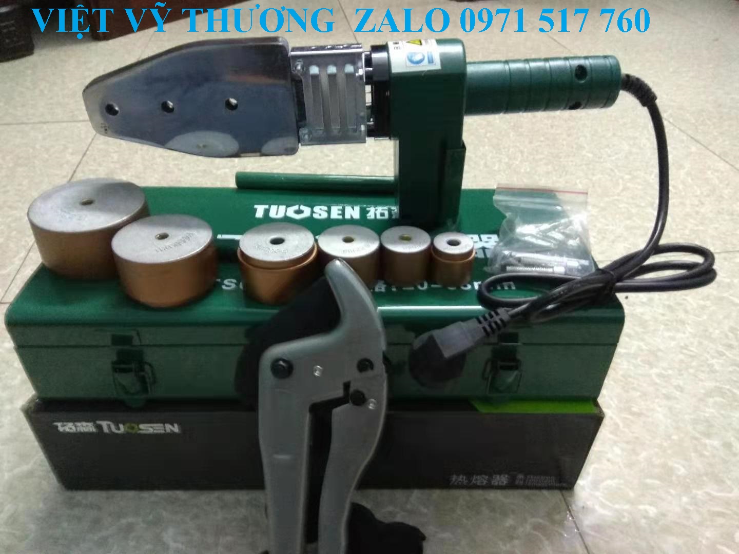 Máy hàn ống nhiệt TUOSEN loại 20-63mm công xuất 900W kèm kéo, bảo hành 1 năm