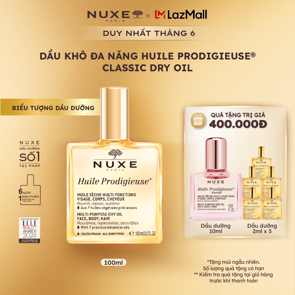 Dầu khô đa năng Nuxe Huile Prodigieuse® 100ml