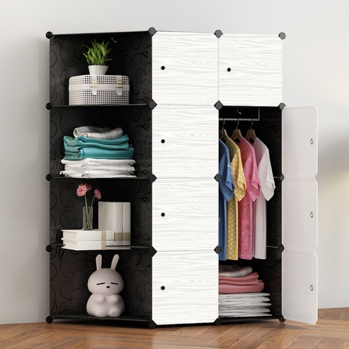Tủ Nhựa Lắp Ghép 12 Ngăn Nhiều Mẫu, Tủ Đựng Quần Áo 8 Ngăn 4 Xéo