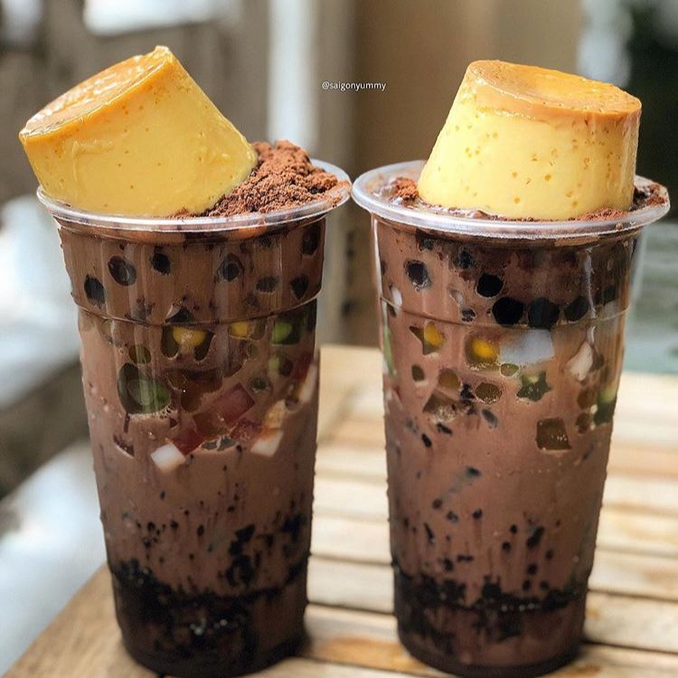 Set Milo dầm trân châu đường đen và thạch pudding - Set nguyên liệu milo dầm 7-8 ly đầy đủ dễ làm tại nhà