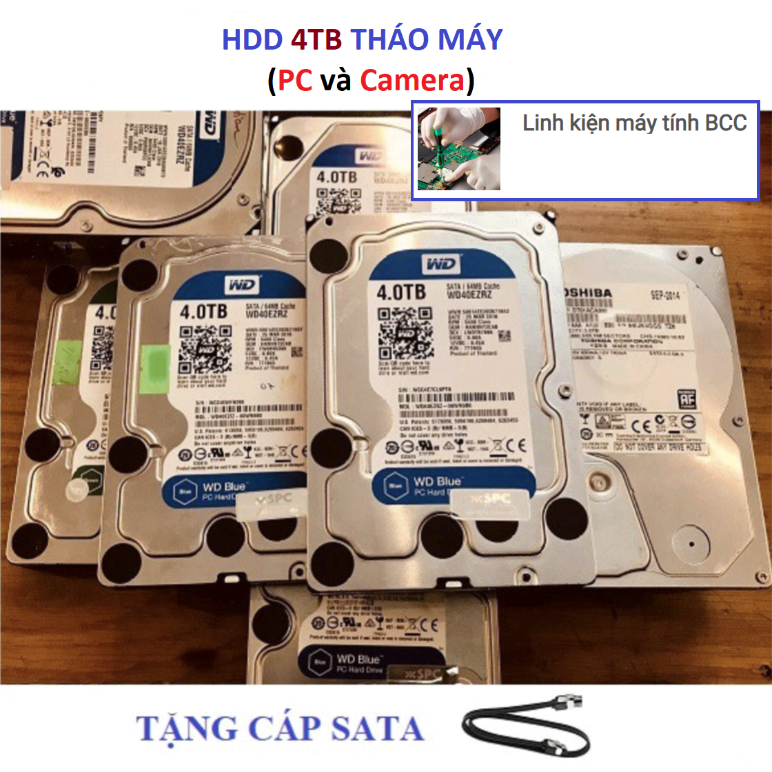 Ổ cứng 4TB HDD 4TB 4000GB PC máy bàn Camera lưu trữ dữ liệu.