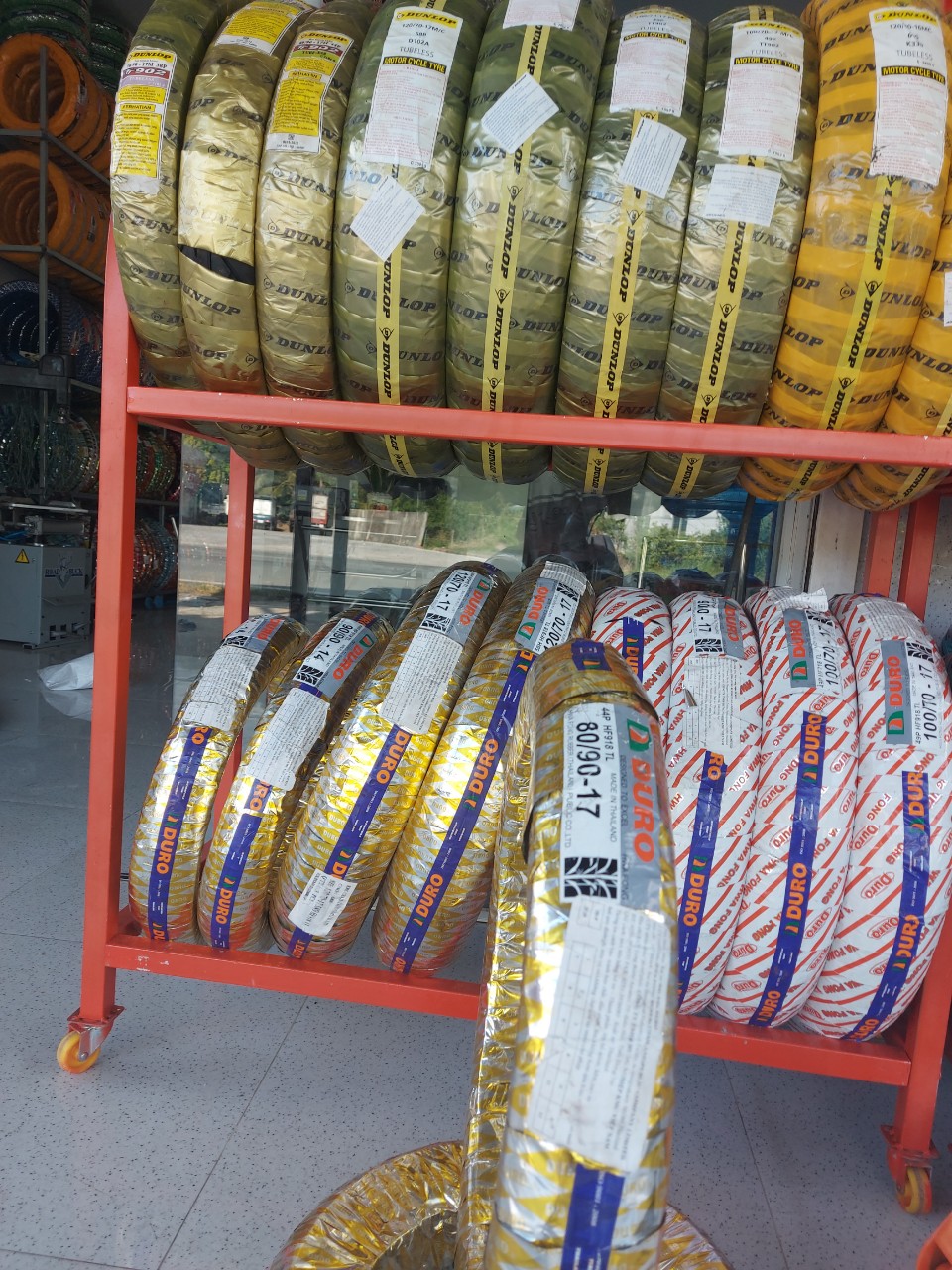 Lốp duro 80/90-17 dành cho bánh trước exciter hoặc sau jupiter, sirius.... nk thái lan