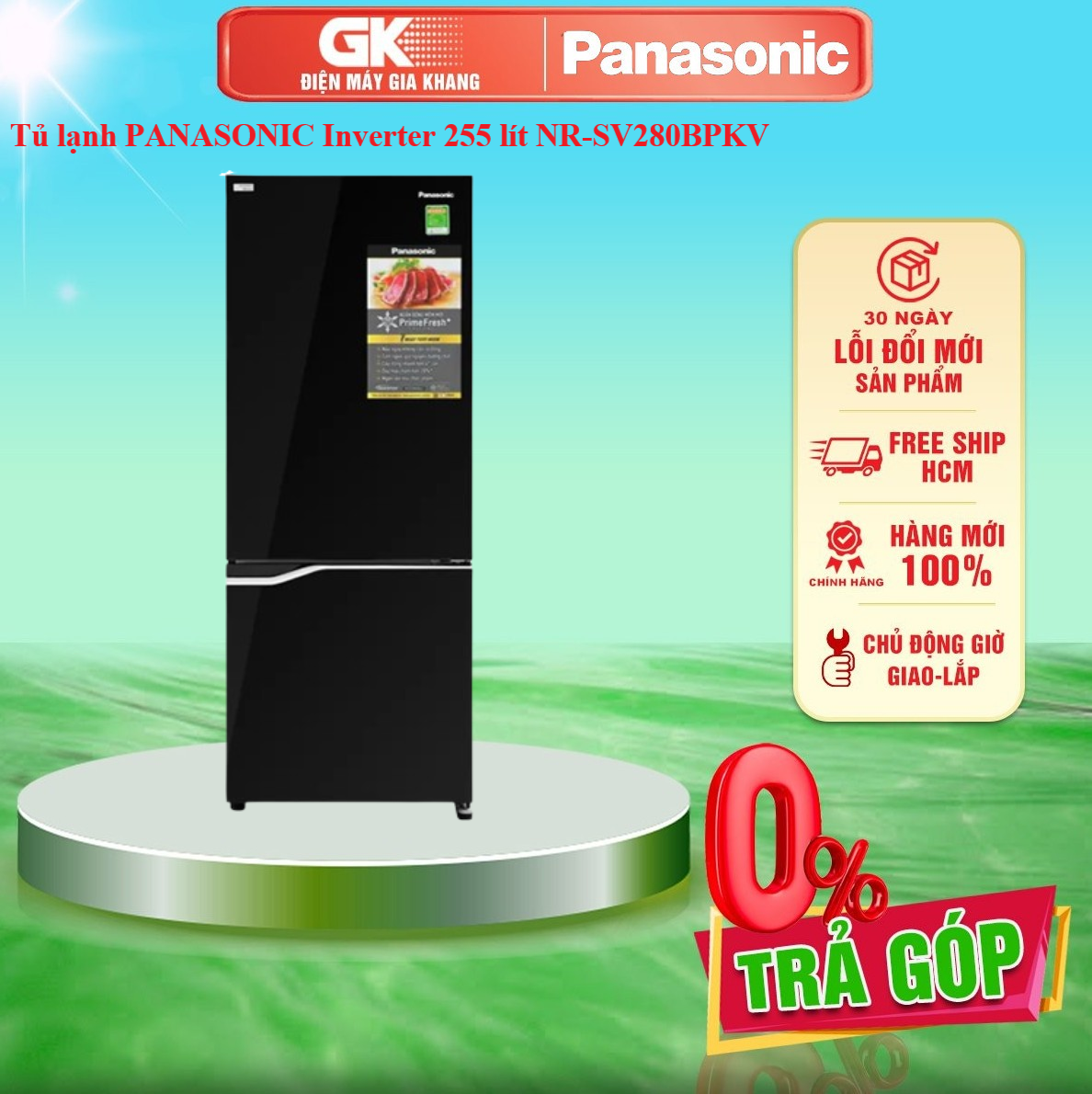 Tủ Lạnh Panasonic inverter 255 lít NR-SV280BPKV - Miễn phí vận chuyển HCM - GIAO TOÀN QUỐC - FREESHIP HCM