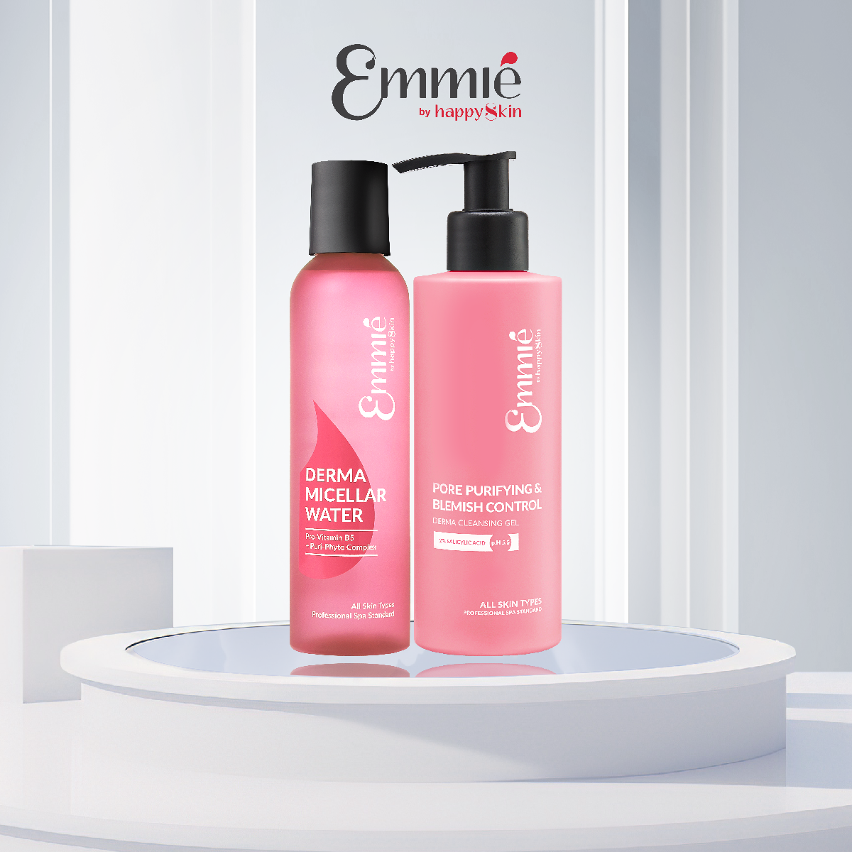 Combo làm sạch: 1 nước tẩy trang & 1 gel rửa mặt emmié by happy skin