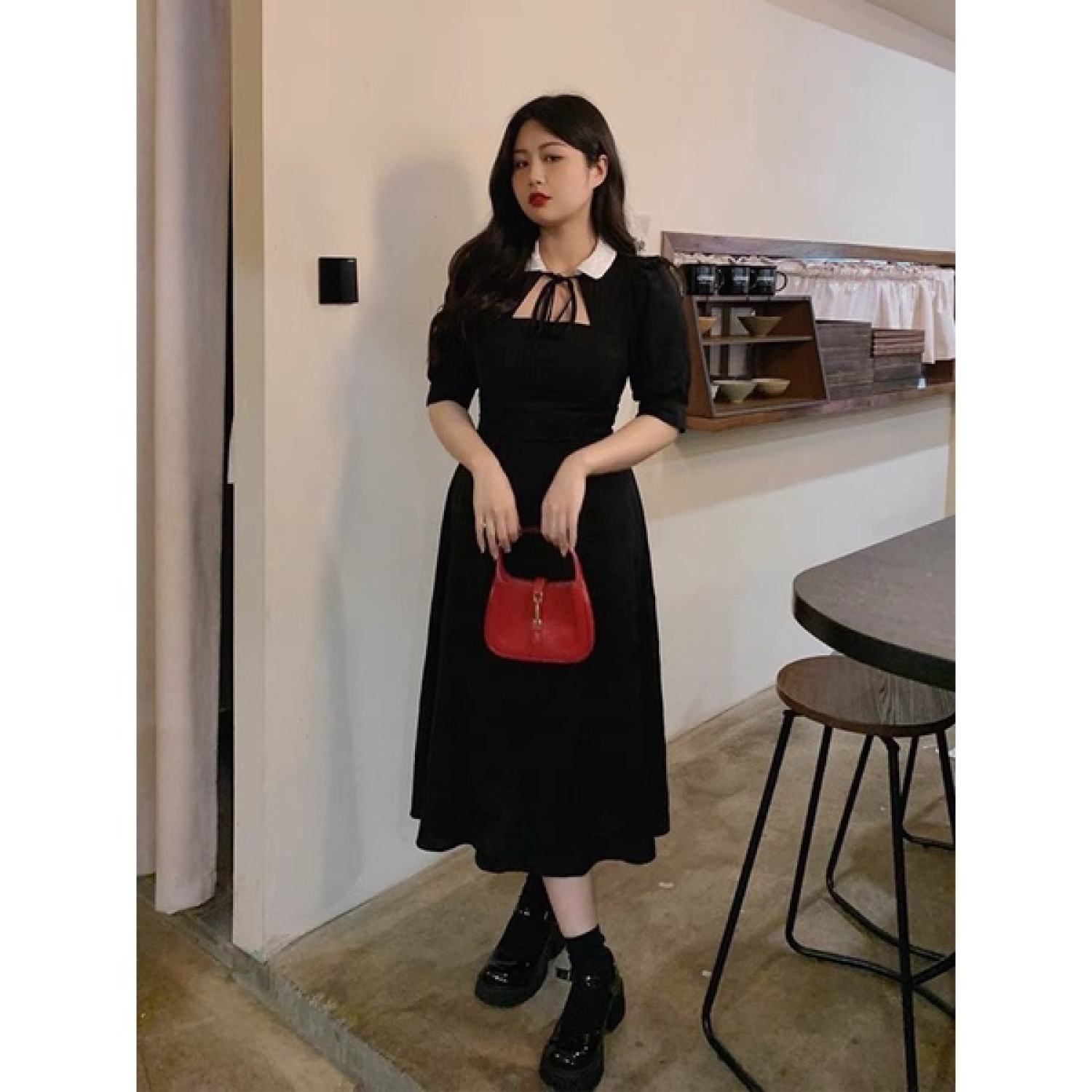Bigsize minstore.vn đầm cổ sen tiểu thư bigsize
