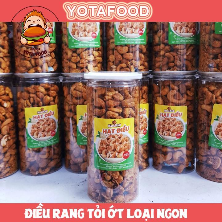 Hot sale hạt điều rang tỏi ớt loại 1 hũ pet cao cấp 500gram yotafood