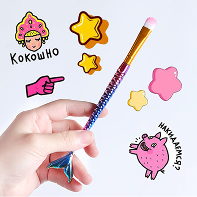 Cọ mắt tiên cá cọ trang điểm cá nhân tiện lợi lông mềm mịn nội địa sỉ rẻ makeup brush we store