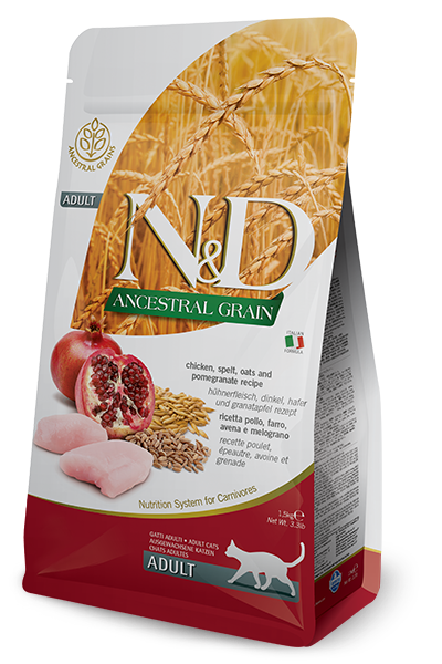 Hạt N&D ™ Ancestral Grain dành cho Mèo trưởng thành-1,5kg