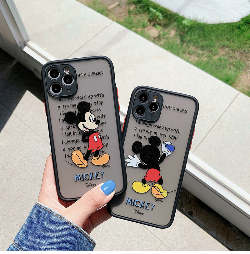 Ốp Lưng Nhám Chống Sock Va Đập Bảo Vệ Camera Mickey Mouse