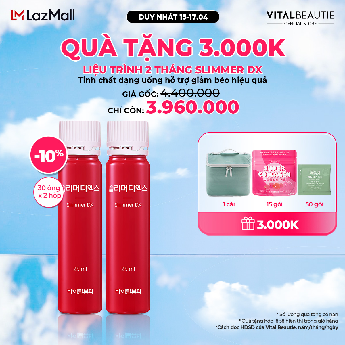 Tinh chất dạng uống hỗ trợ giảm béo hiệu quả vital beautie slimmer dx
