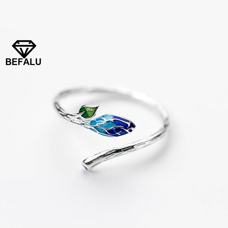 Nhẫn Nữ Cá Tính Bạc 925 Mầm Lá Phong Cách Hàn Quốc N42 Freesize - BEFALU