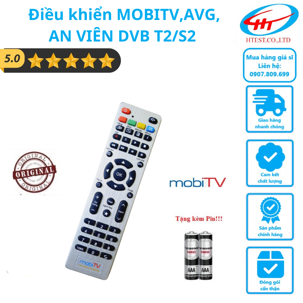 (Tặng kèm pin) Điều khiển MOBITV,AVG,AN VIÊN DVB T2/S2 - SP001127