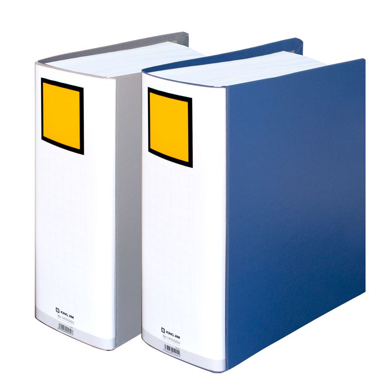 Bìa còng ống kingjim a4 3cm 5cm 8cm 10cm màu xanh dương mở 2 bên