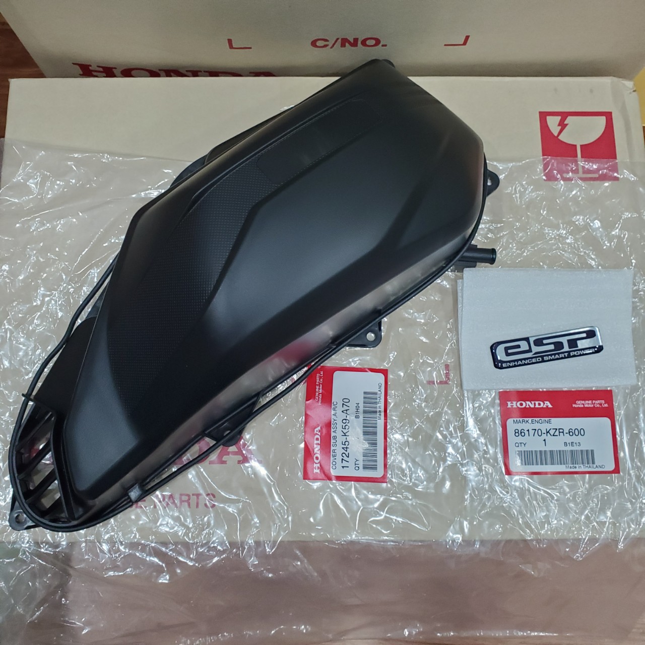 Nắp pô e vario - click 2018-2021 + tem zin chính hãng thái lan 17245-k59-a70