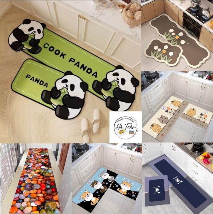 Thảm lau chân nhà bếp , bộ 2 thảm bếp hình 3d loại đẹp , thảm chùi chân giá sỉ