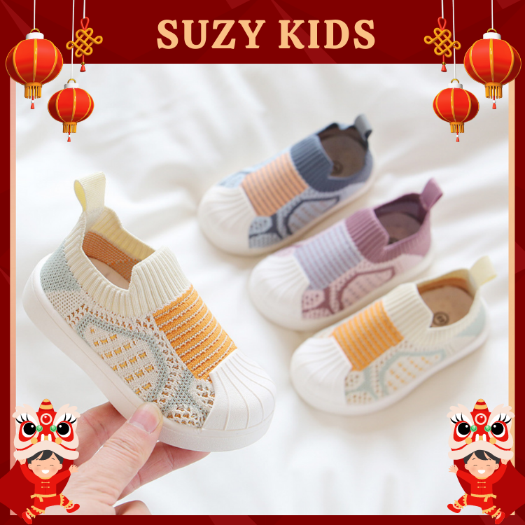 Giày Bún Phong Cách Thể Thao Cho Bé Trai, Bé Gái Từ 1 Đến 6 Tuổi, Chất Vải Co Dãn Tốt, Êm Mềm, Hợp Thời Trang ( Vàng, Xanh, Tím)