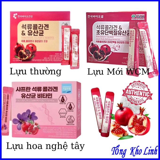 Collagen lựu đỏ hàn quốc 30 gói - bột uống colagen trắng da