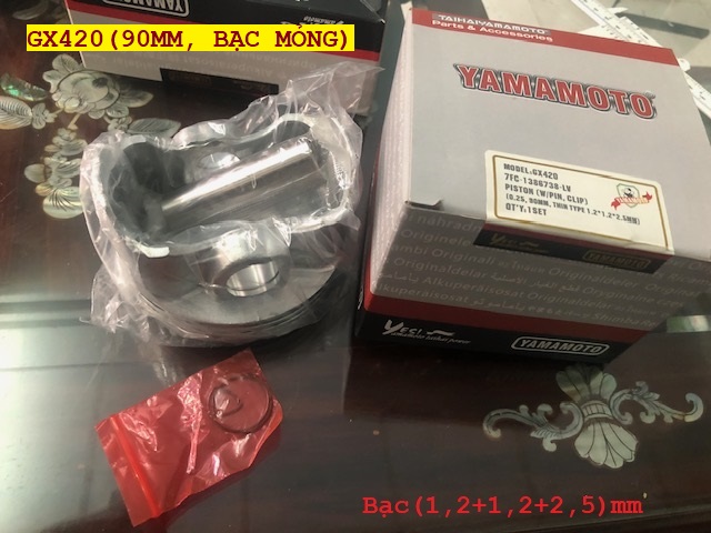 Piston xéc măng (bạc mỏng ) máy xăng 90mm GX420 190F 88mm GX390 188F
