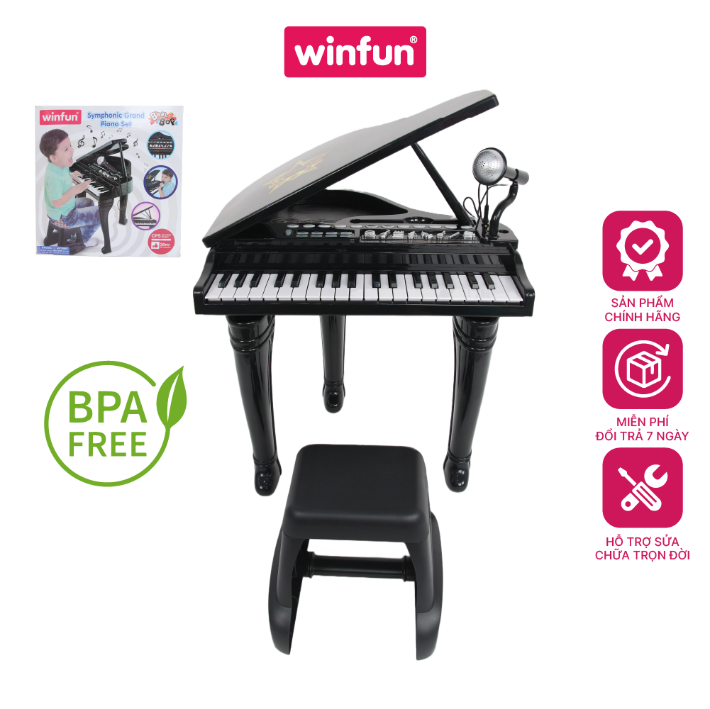 Đồ chơi đàn Piano cho bé có Micro Winfun 2045 - Đồ chơi đàn nhạc giúp phát triển khả năng đánh đàn cảm thụ âm nhạc