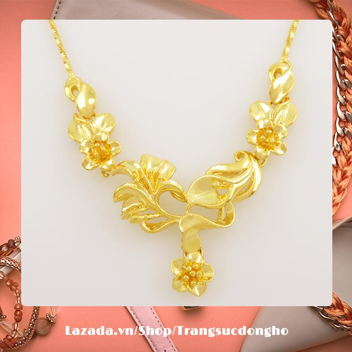 Dây chuyền nhánh hoa mạ vàng 24k nx01