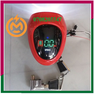 Đầu đèn báo tốc độ, báo pin, xi nhan, đèn pha trước xe đạp điện.