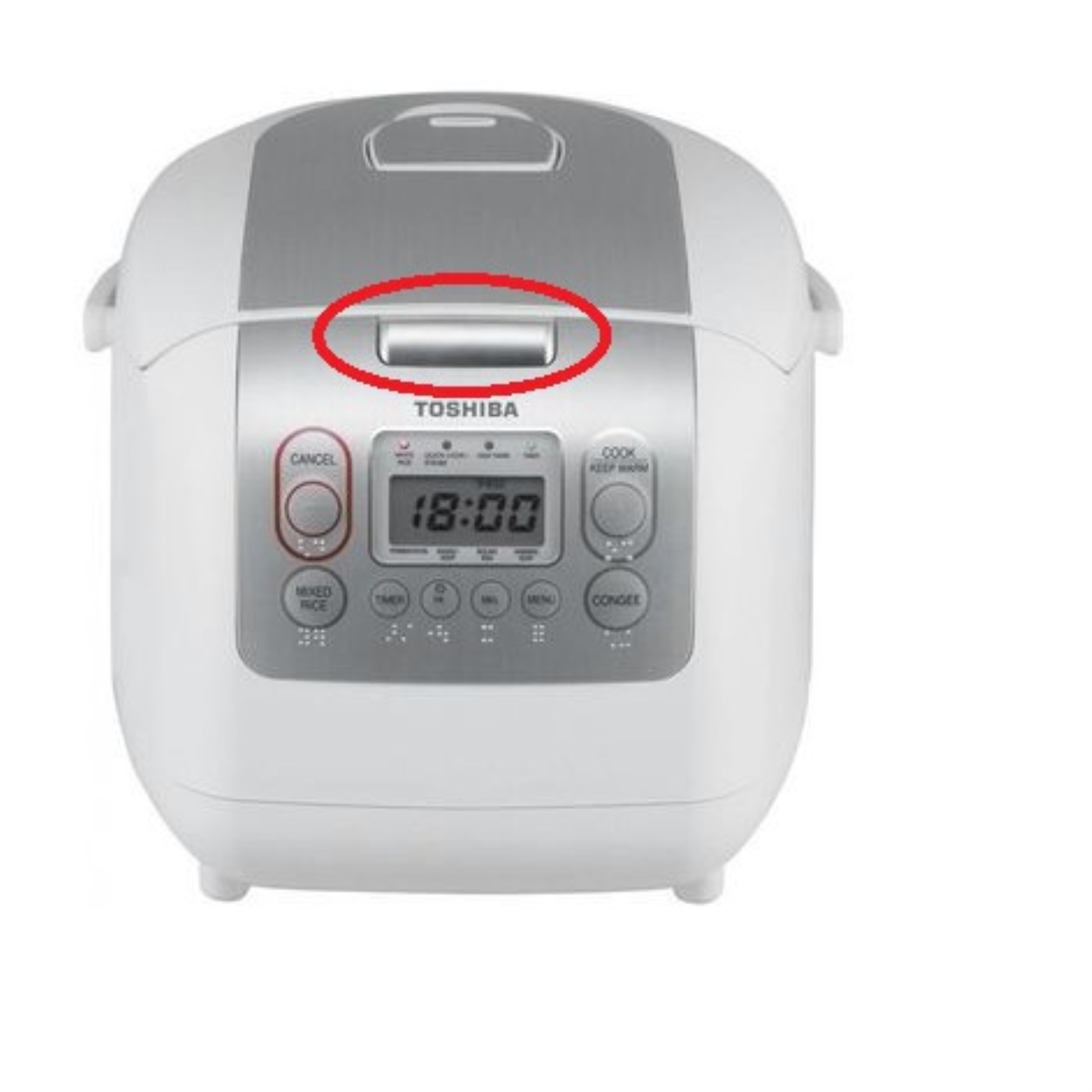 Nút nhấn mở Nắp Nồi Cơm Điện Toshiba RC 18MNF  có lò xo - Phụ kiện Lẫy KHóa vung gài RC-10MNF